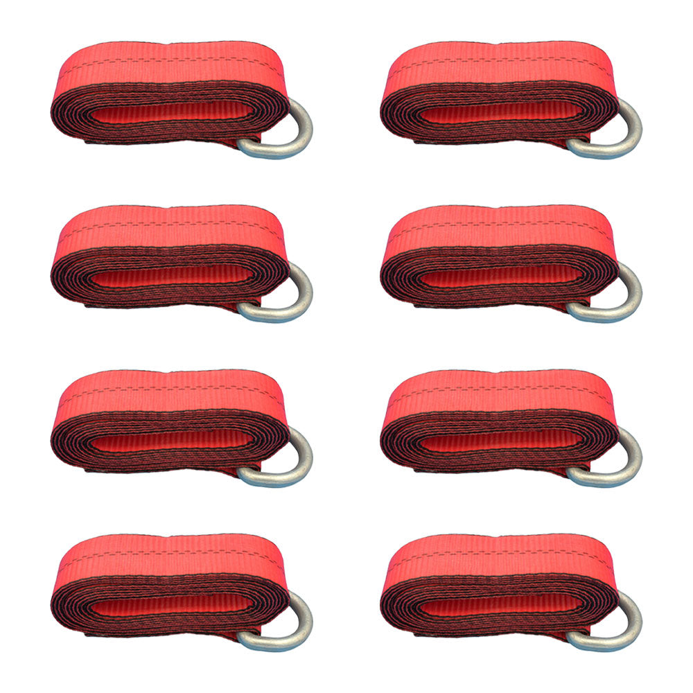 N/A Qty 8: Heavy Duty Lasso/Wheel Lift Straps (Red) Fits Universal