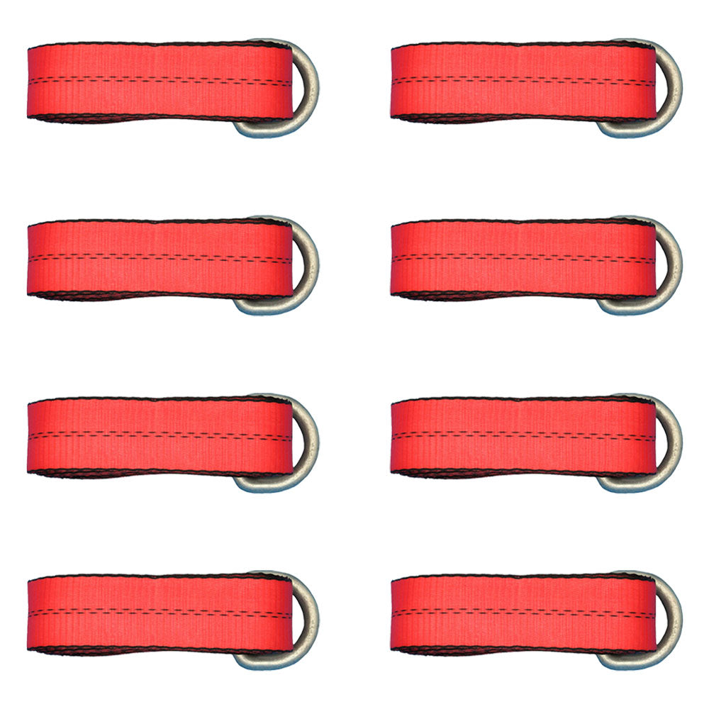 N/A Qty 8: Heavy Duty Lasso/Wheel Lift Straps (Red) Fits Universal