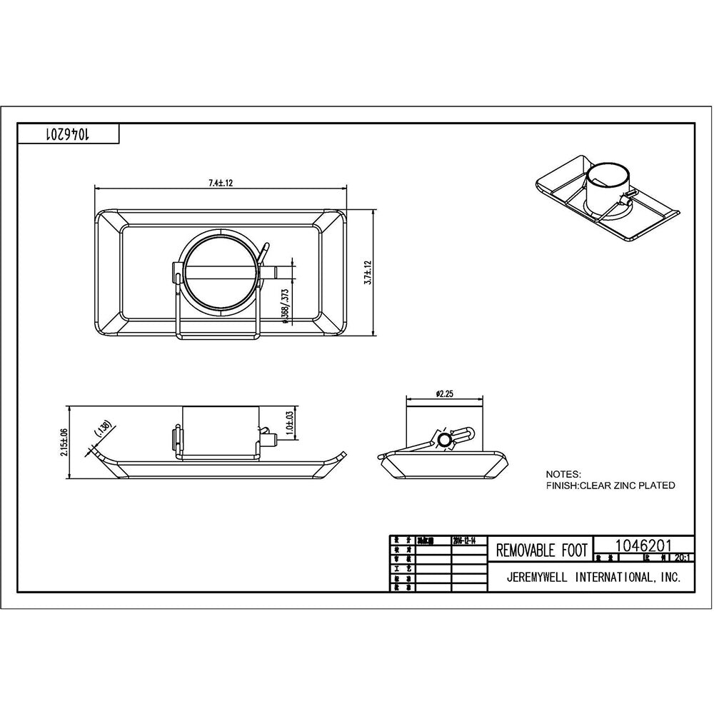 NEW TRAILER TONGUE JACK FOOT PAD 5K CAPACITY- FREE EXPEDITED SHIPPING-