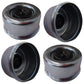 (Pack of 4) Grease Caps, 2.72", with Rubber Plugs for 8 Lug Hub, Trailer Axles