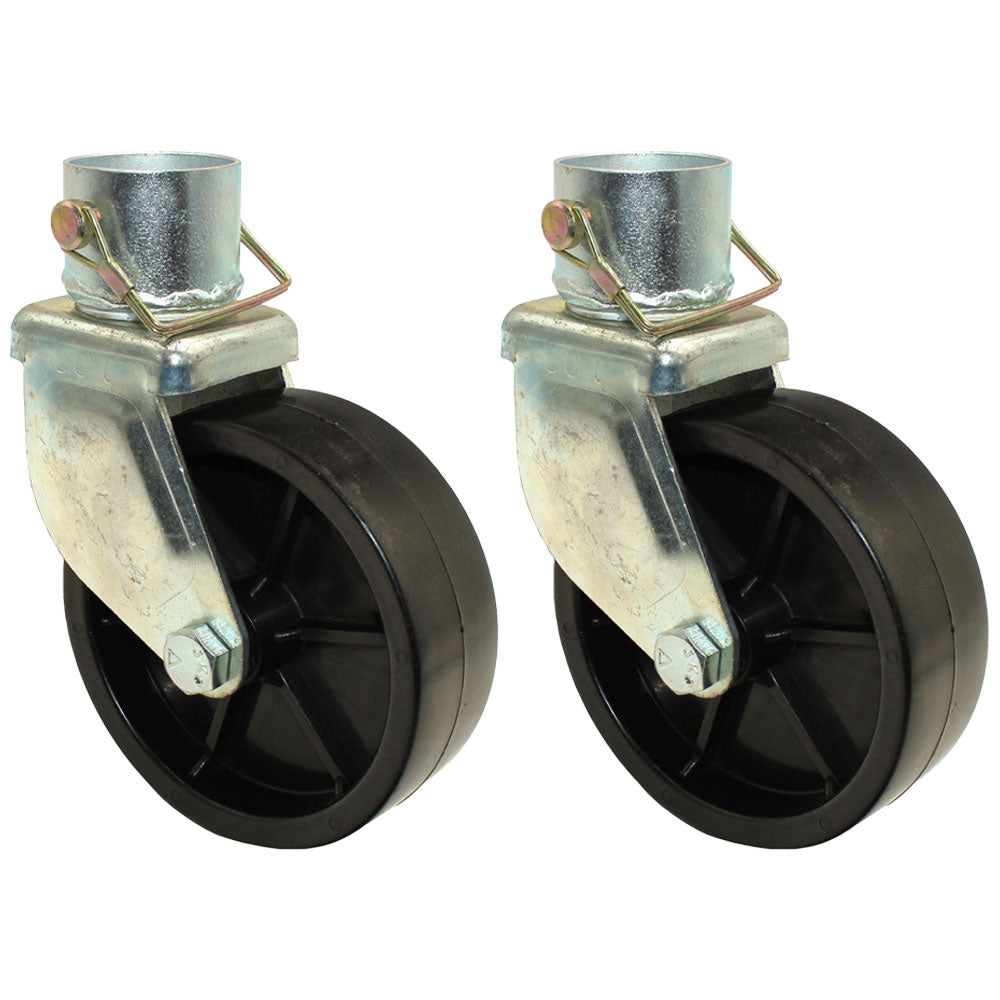 2 Pc 6" Trailer Jack Swivel Caster Wheel with Pin Boat Hitch Replacement