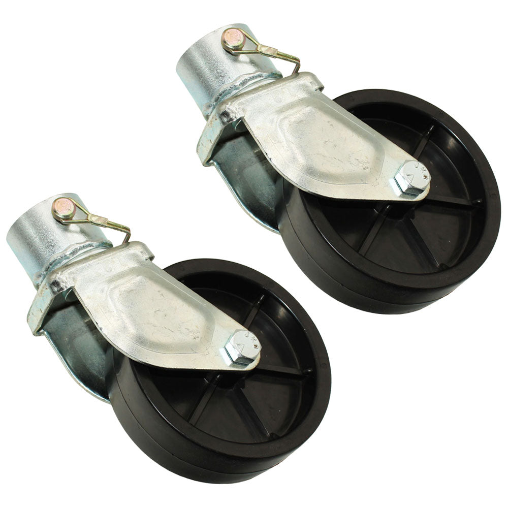 Qty 2: 6" Trailer Swirl Caster Wheel with Pin Fits Universal Products