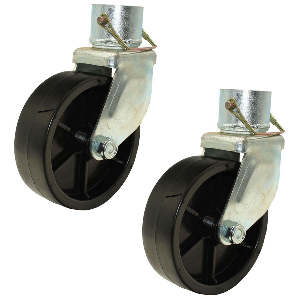 Qty 2: 6" Trailer Swirl Caster Wheel with Pin Fits Universal Products