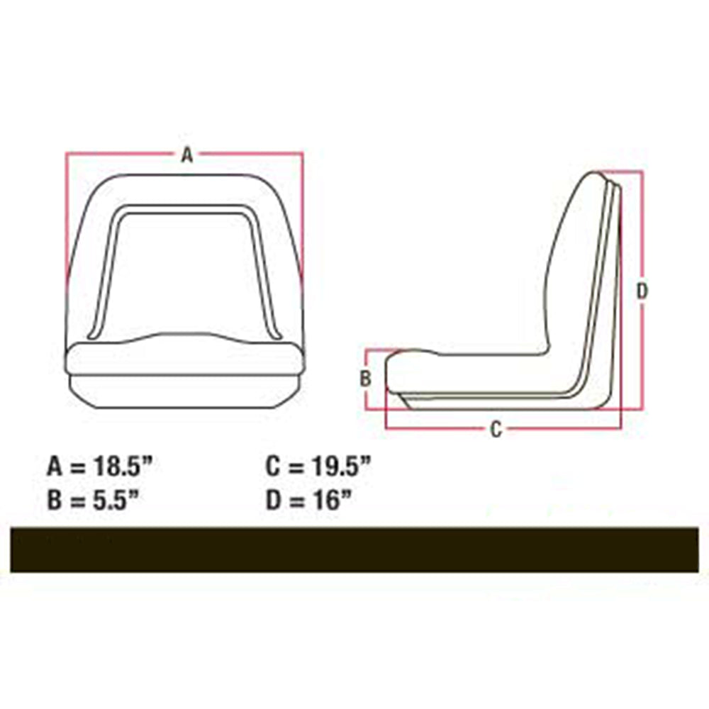 A-TM555BL Michigan Style Seat - Fits John Deere; Fits Kubota; Fits Massey Ferg +