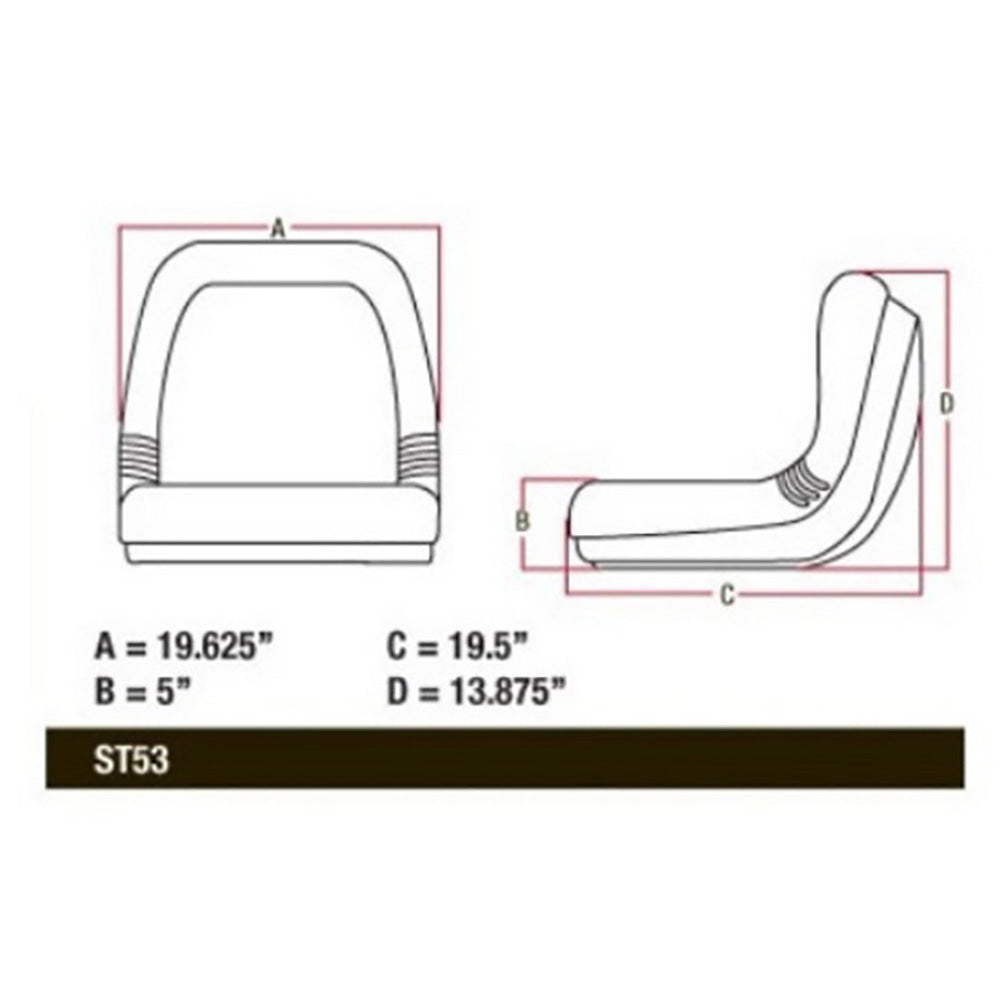 One Yellow High Back Seat Fits John Deere 420 430 570 575 622 626