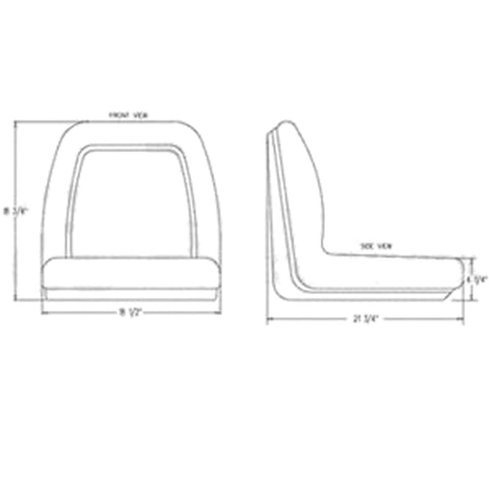 AM126149 18" Black Vinyl Seat Fits John Deere