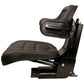 Black Universal Tractor Seat With Full Suspension and Adjustable Angle Base