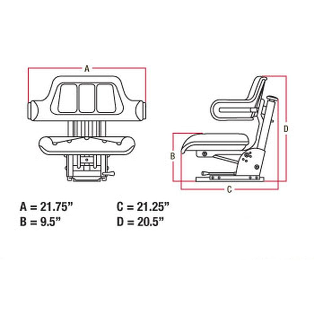 Replacement Wrap Around Tractor Seat Full Suspension Fits Ford New Holland