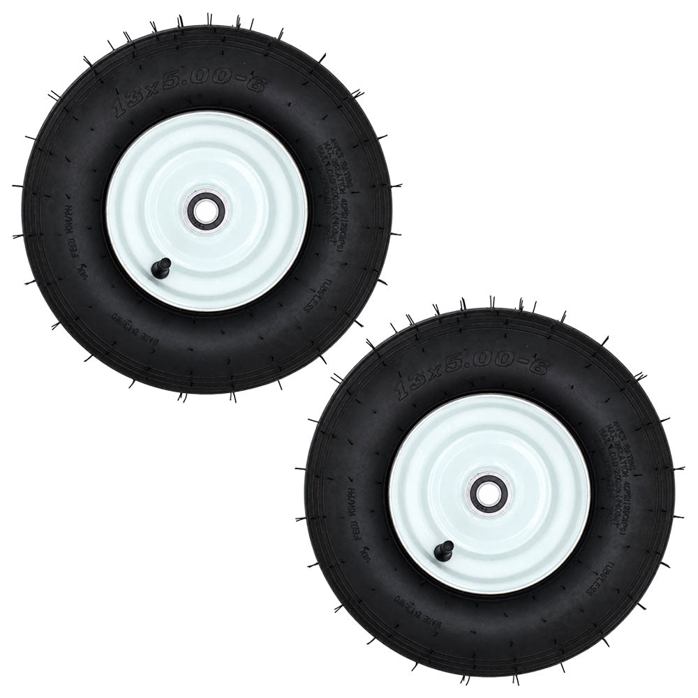 483861 Qty 2: 13 x 5 x 6 Tubeless Tan Wheel Fits Grasshopper