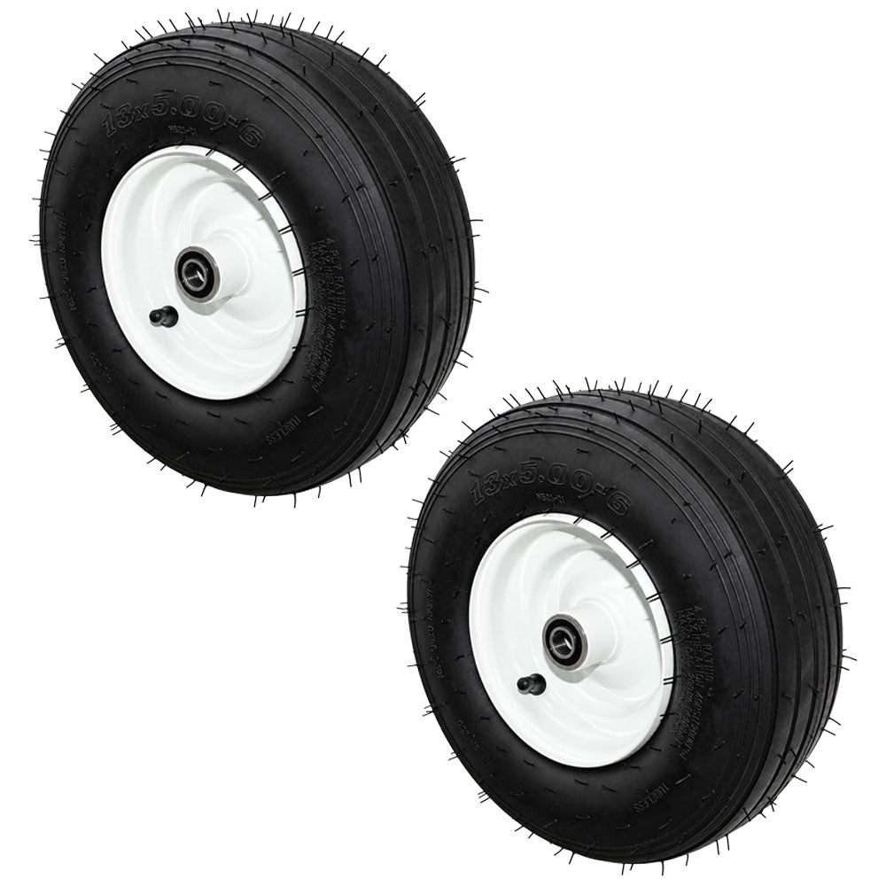 483861 Qty 2: 13 x 5 x 6 Tubeless Tan Wheel Fits Grasshopper