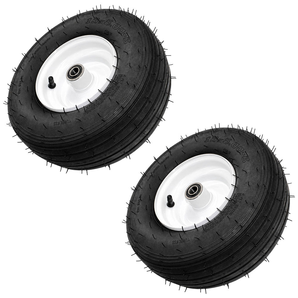 483861 Qty 2: 13 x 5 x 6 Tubeless Tan Wheel Fits Grasshopper