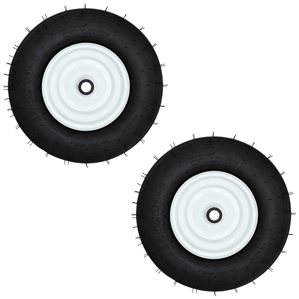 483861 Qty 2: 13 x 5 x 6 Tubeless Tan Wheel Fits Grasshopper