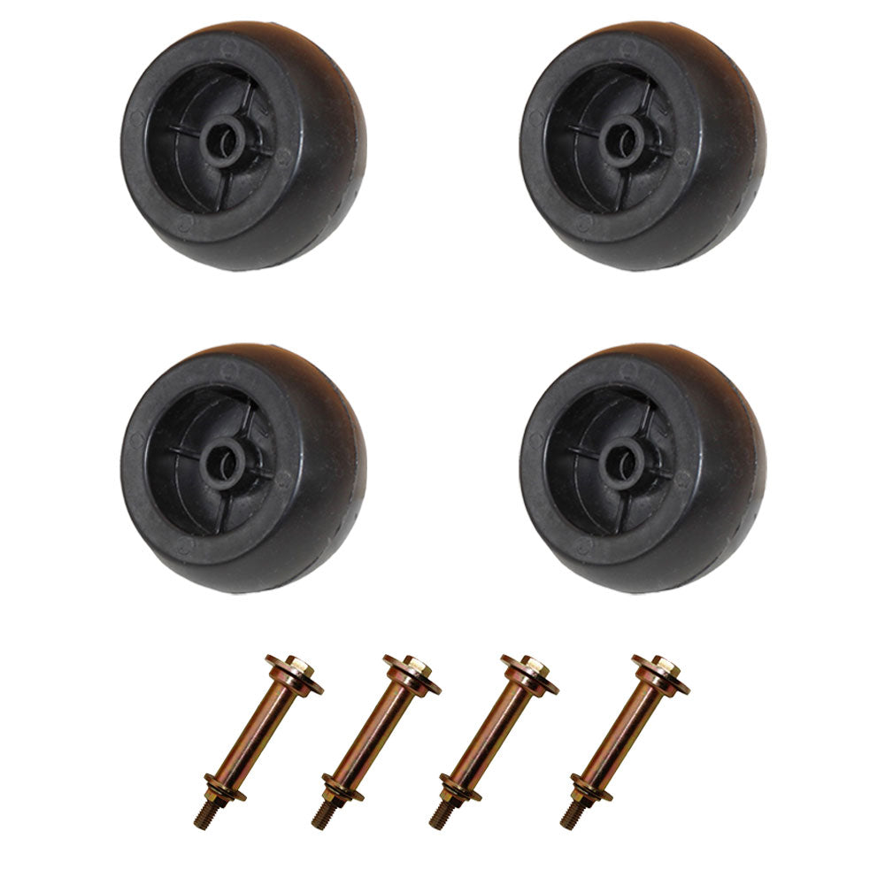 Set of Four (4) New Deck Wheels - 5 x 2.75, Smooth, Black
