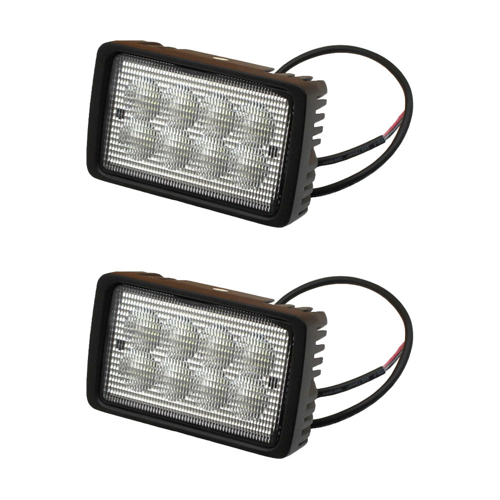 AT208435 Qty 2: Rectangle LED Flood Work Lamp Fits John Deere 230LCR