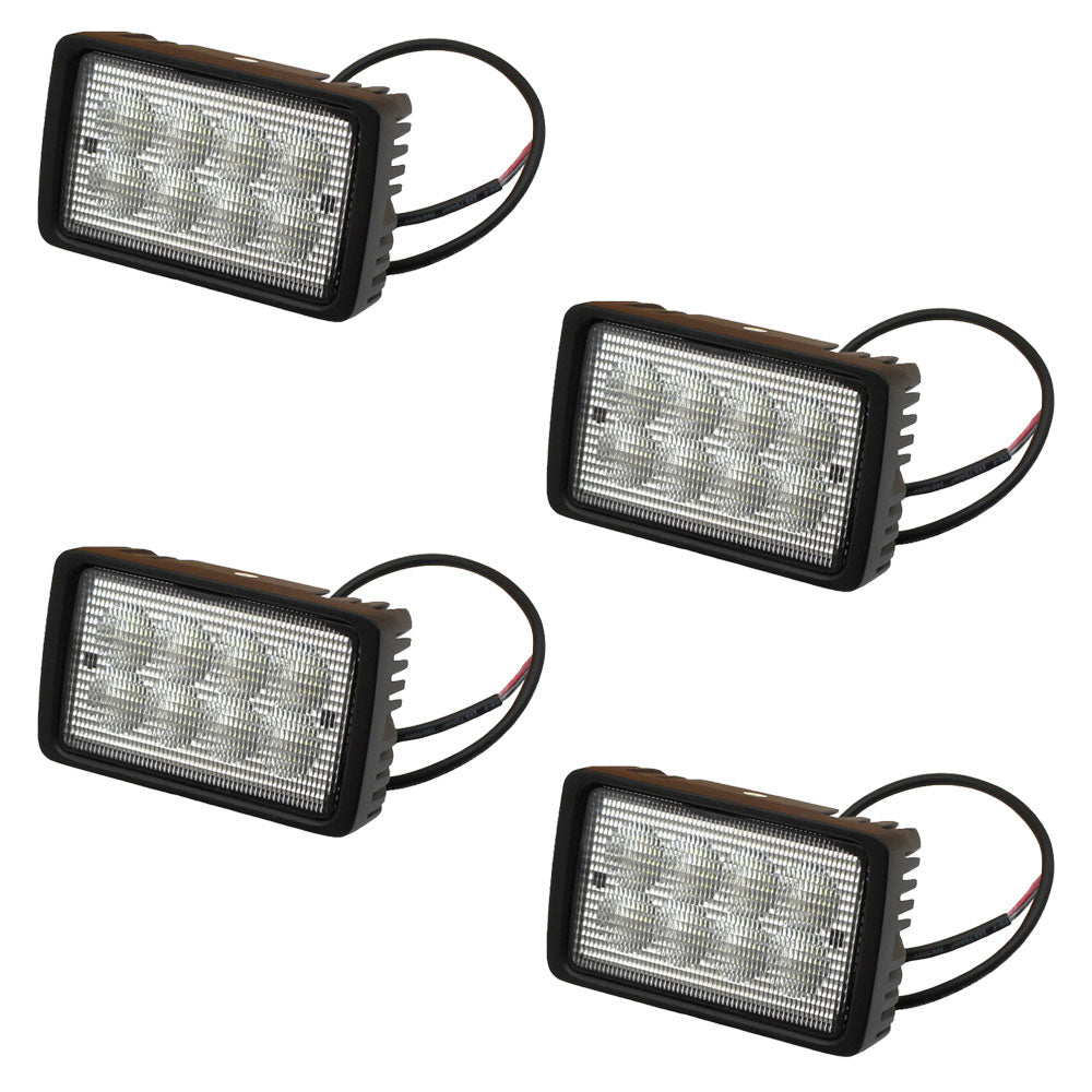 Qty 4: Rectangle LED Flood Work Lamp Fits Steiger Replaces 1312047C91