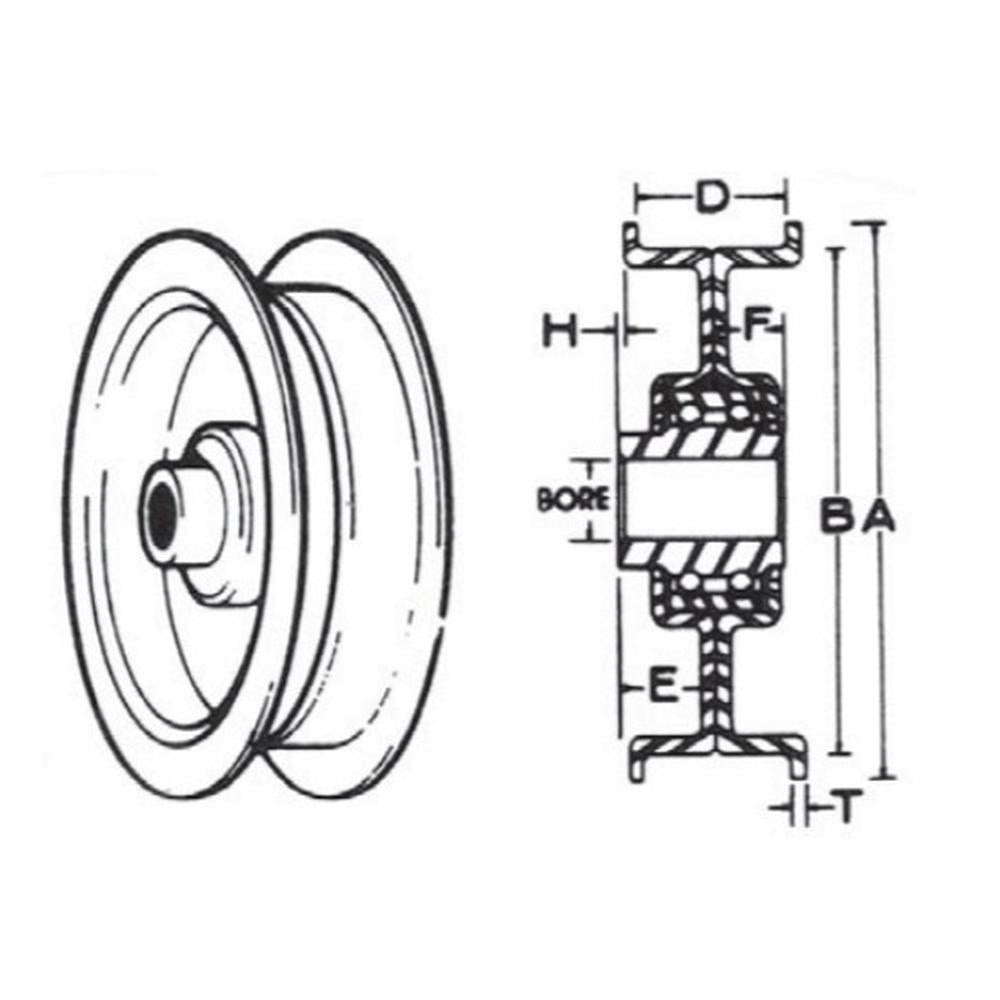 756-0627-AIC Flat Idler with Flanges