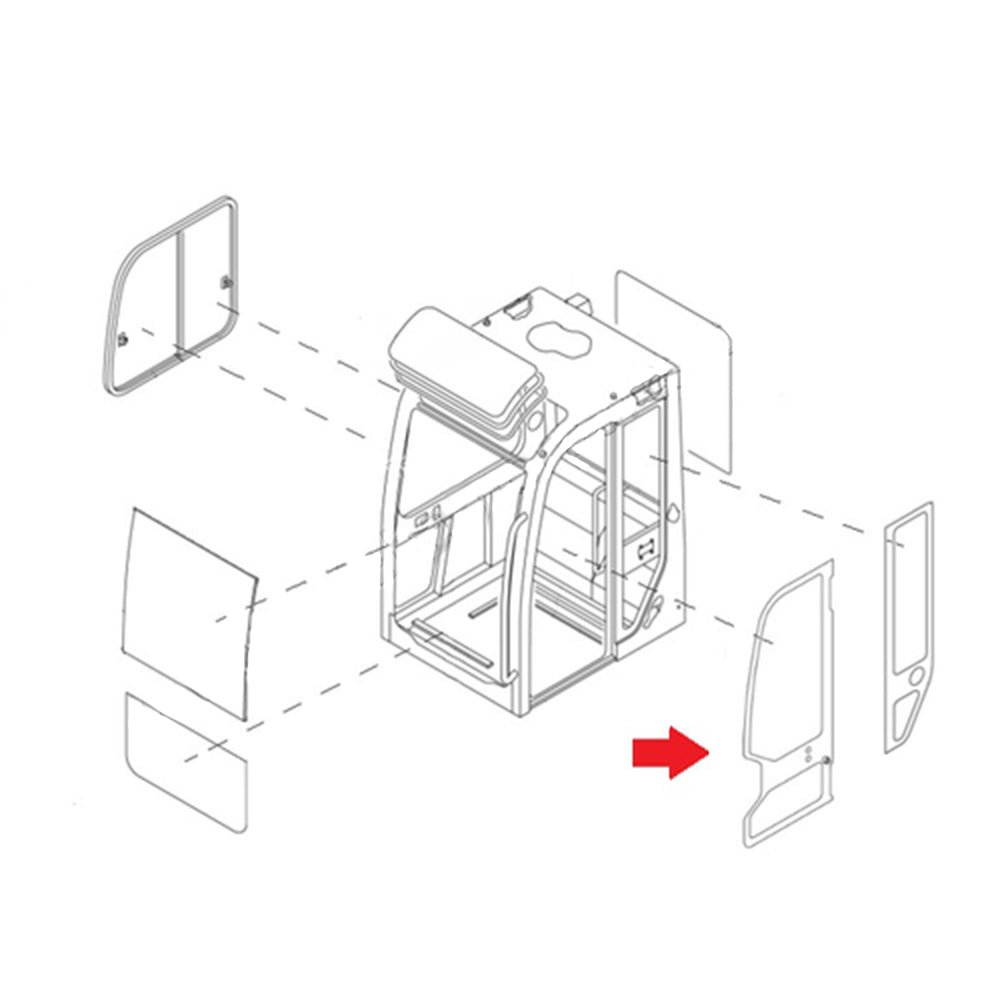 CAH40-0055-AIC Full Door Glass