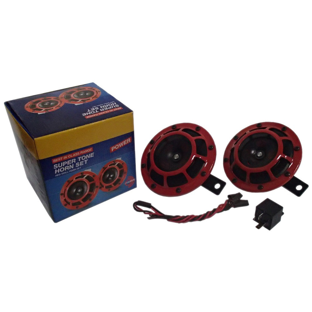 ELL70-0074-AIC 12V Hella Red Grill Horn Set