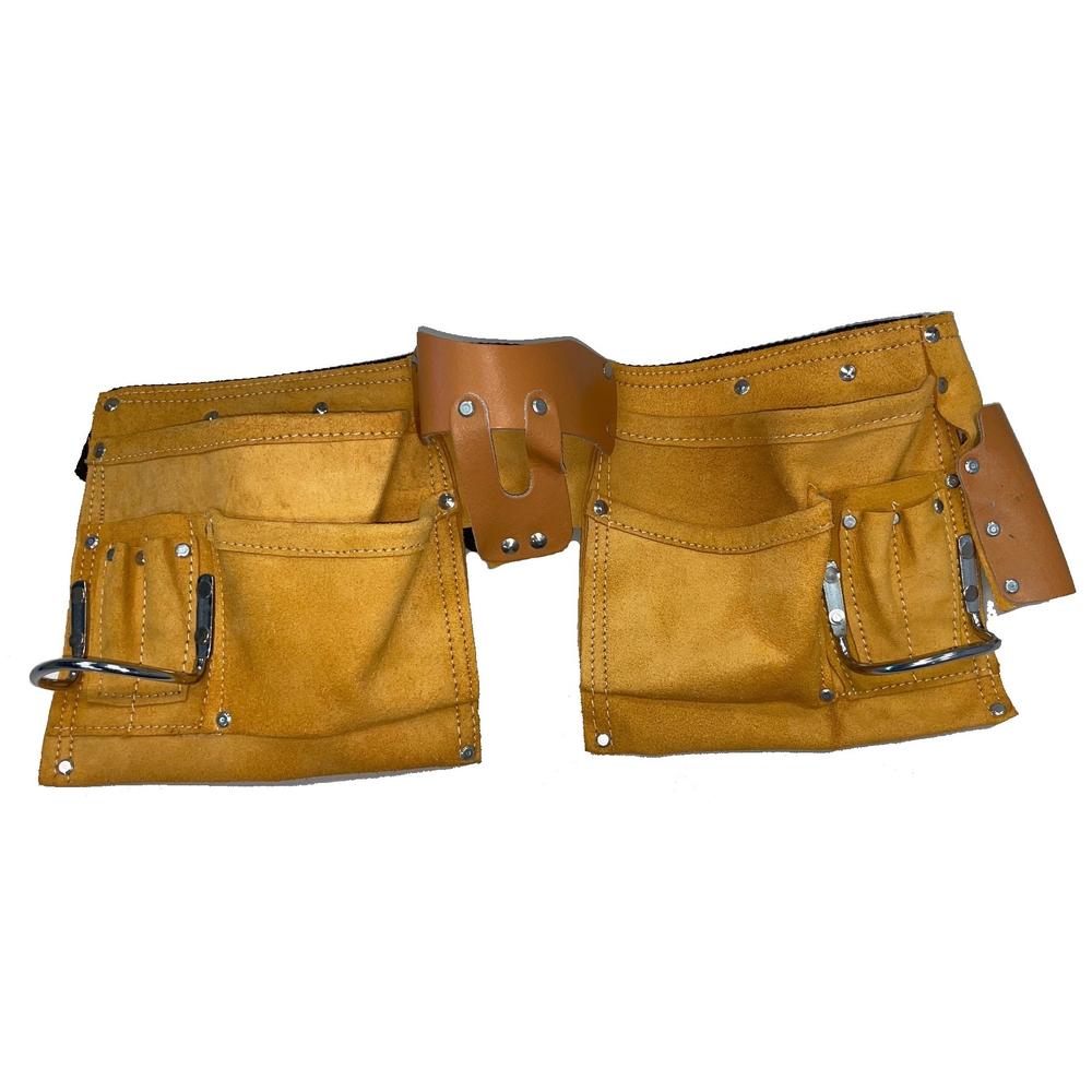 OTK20-1073-AIC 11 POCKET LEATHER TOOL BELT w/ QUICK RELEASE BUCKLE