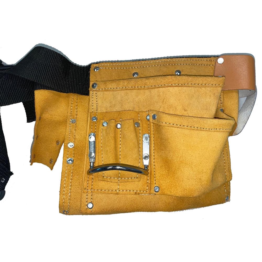 OTK20-1073-AIC 11 POCKET LEATHER TOOL BELT w/ QUICK RELEASE BUCKLE