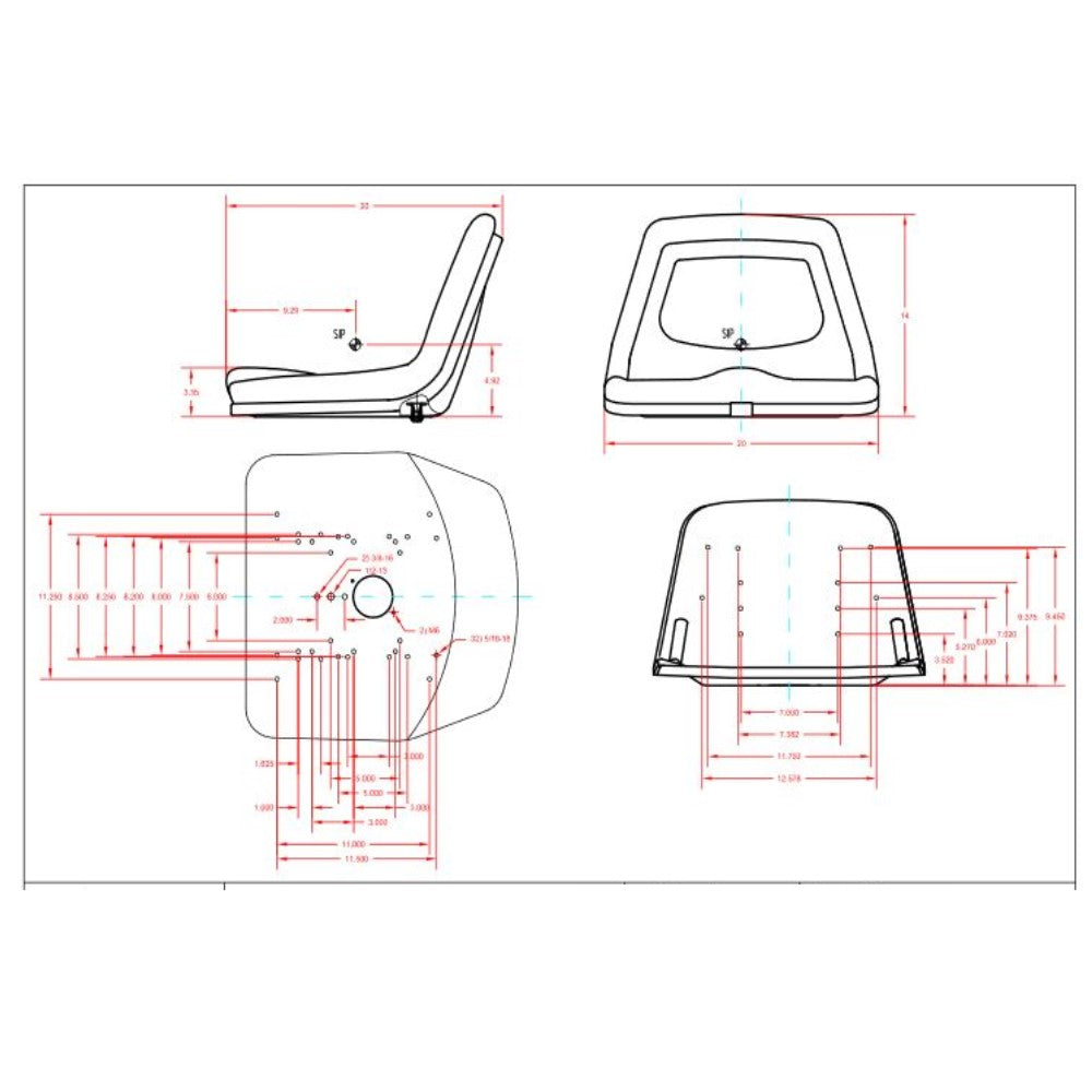 SEQ90-0448-AIC Black Deluxe High-Back Steel Pan Seat