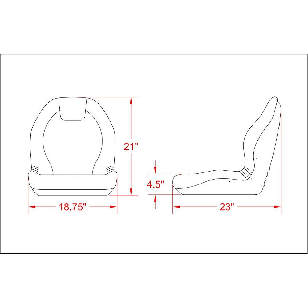 SEQ90-0571-AIC Ultra-High Back Plastic Pan Seat-Gray