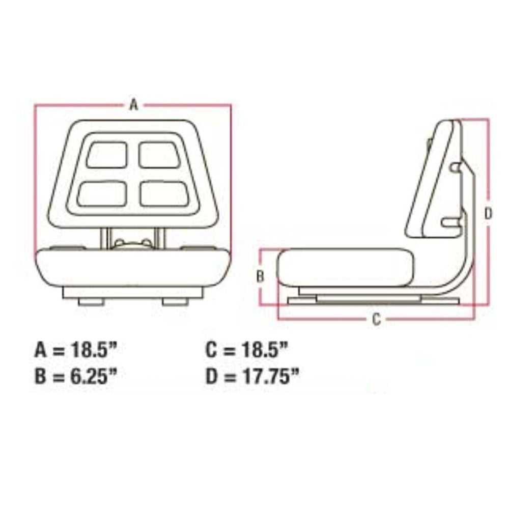 T110YL-AIC Yellow Universal Seat w/ Trapezoid Back